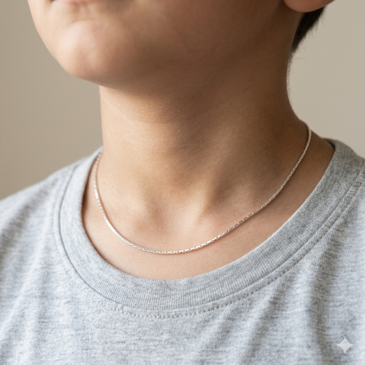 Silver Kids Long Box Chain