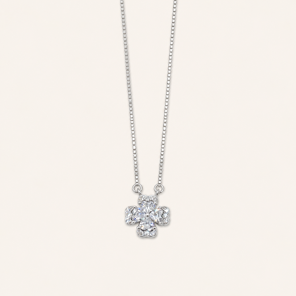 925 Silver Quad Hearts Chain-Pendant