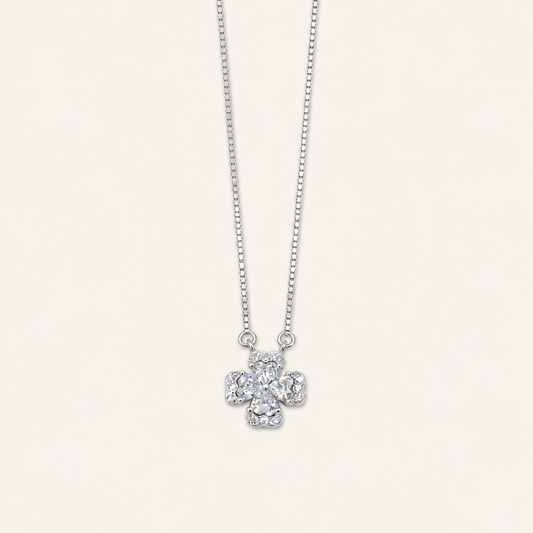 925 Silver Quad Hearts Chain-Pendant