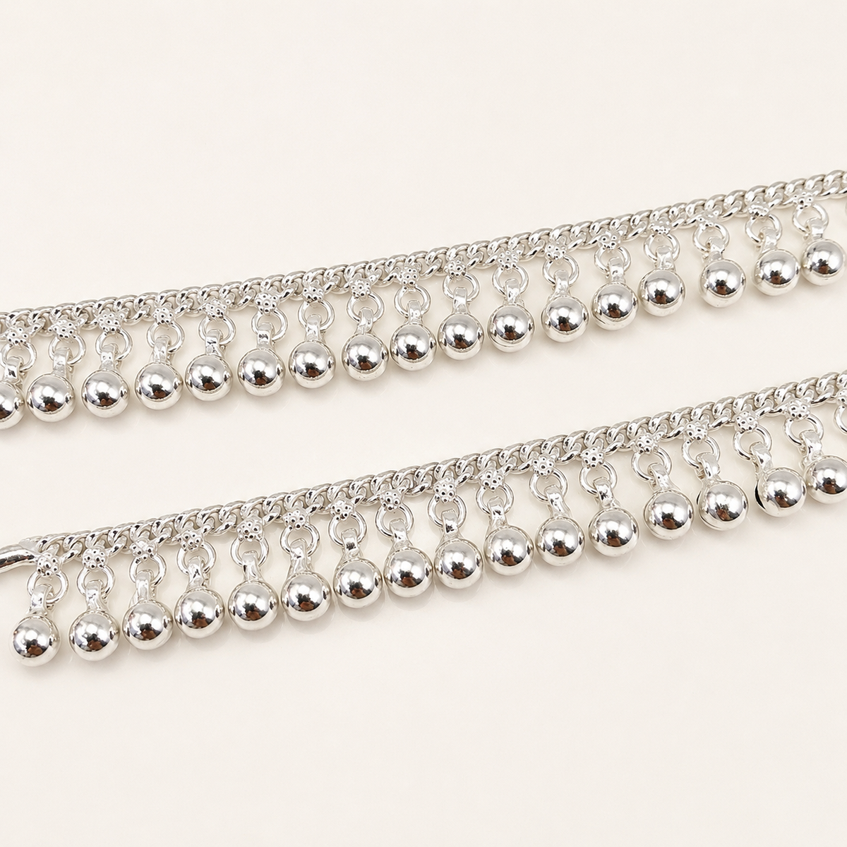 Silver Handmade Full Ghughru Payal For Kids