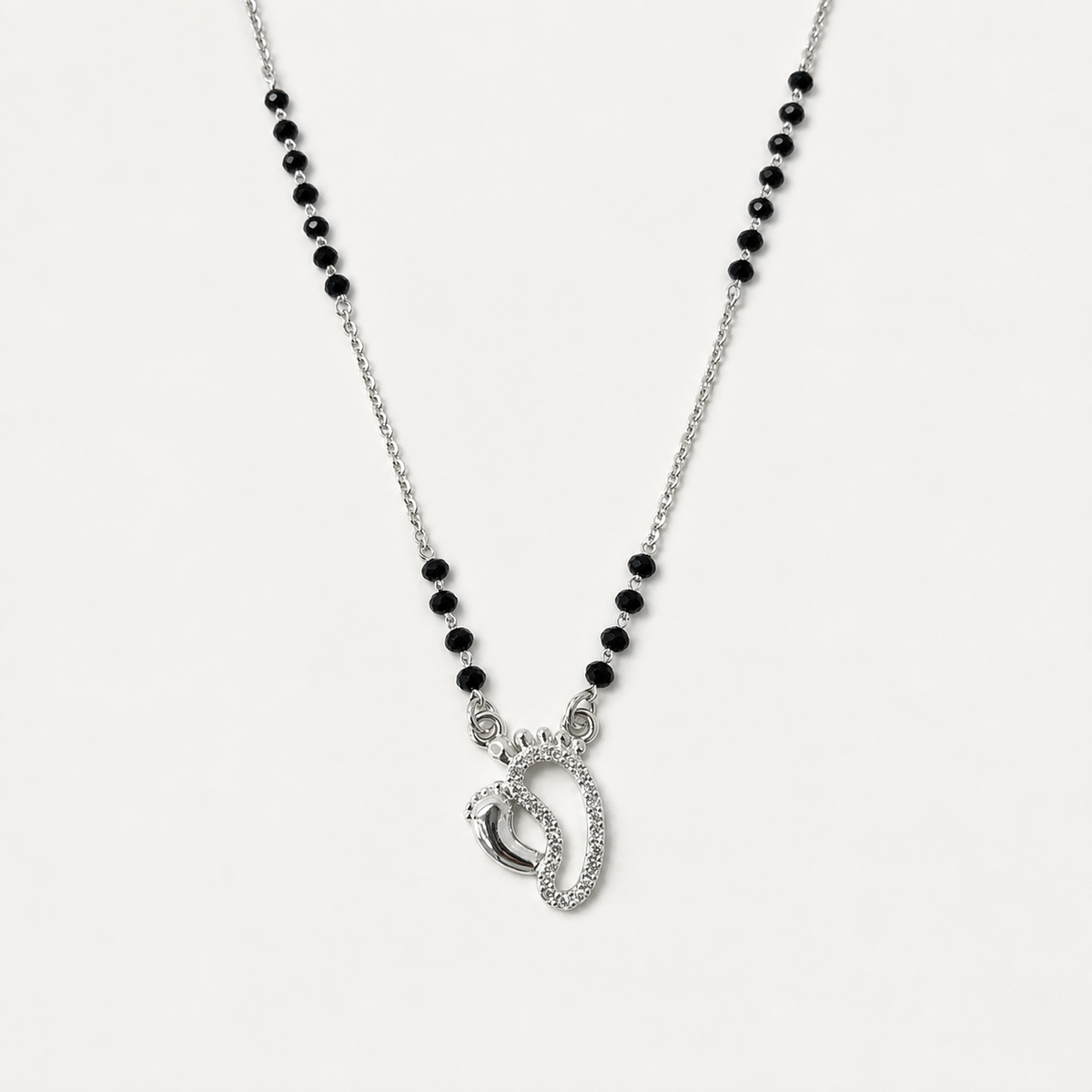 925 Silver Mother Baby Foot Mangalsutra