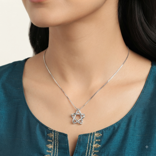 925 Silver Star Chain-Pendant