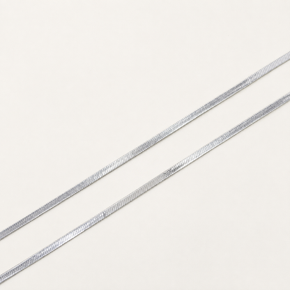 Silver Flat Snake Anklet - Trendy & Stylish