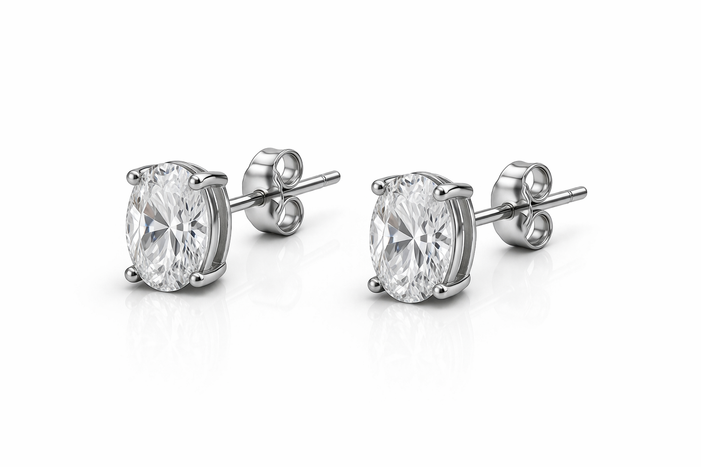 92.5 Silver Oval Studs