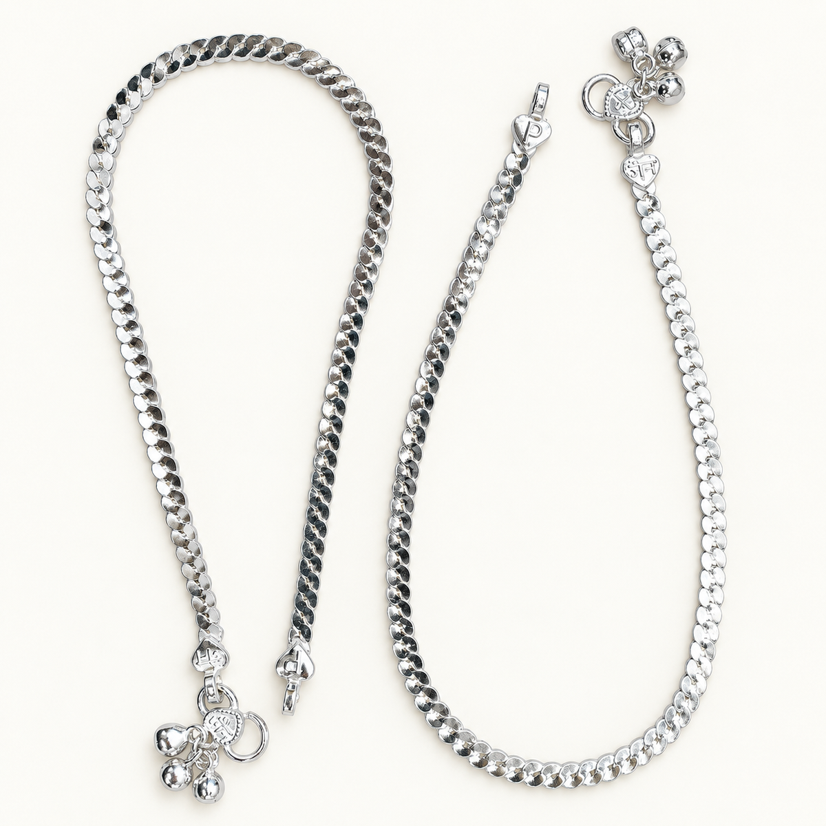 Silver S Style Flat Anklet