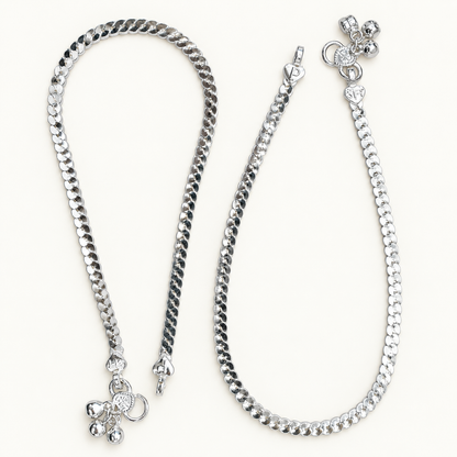 Silver S Style Flat Anklet