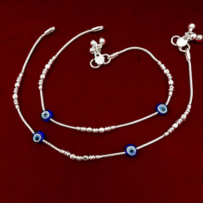 Evil Eye Silver Anklet
