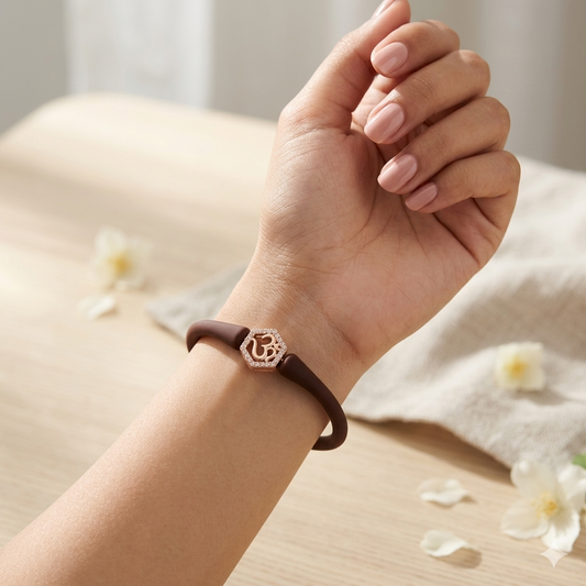 Silver RoseGold Om Bracelet