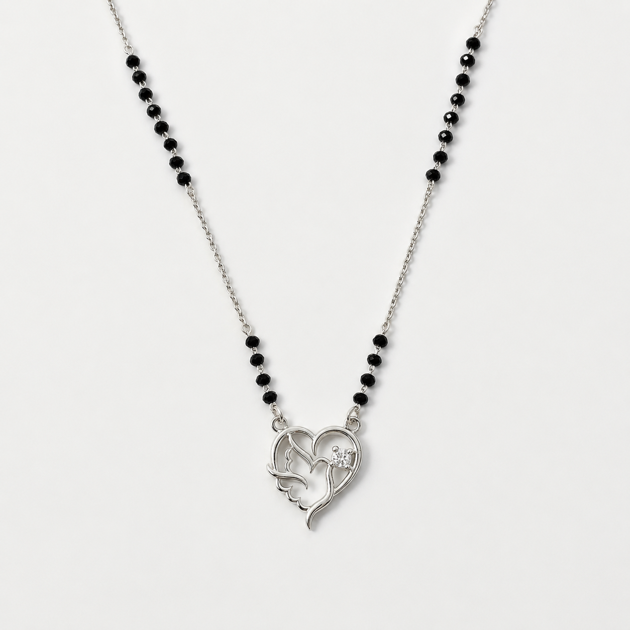 925 Silver Heart-Bird Mangalsutra