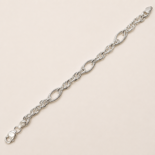Silver Men Fusion Twisted Bracelet