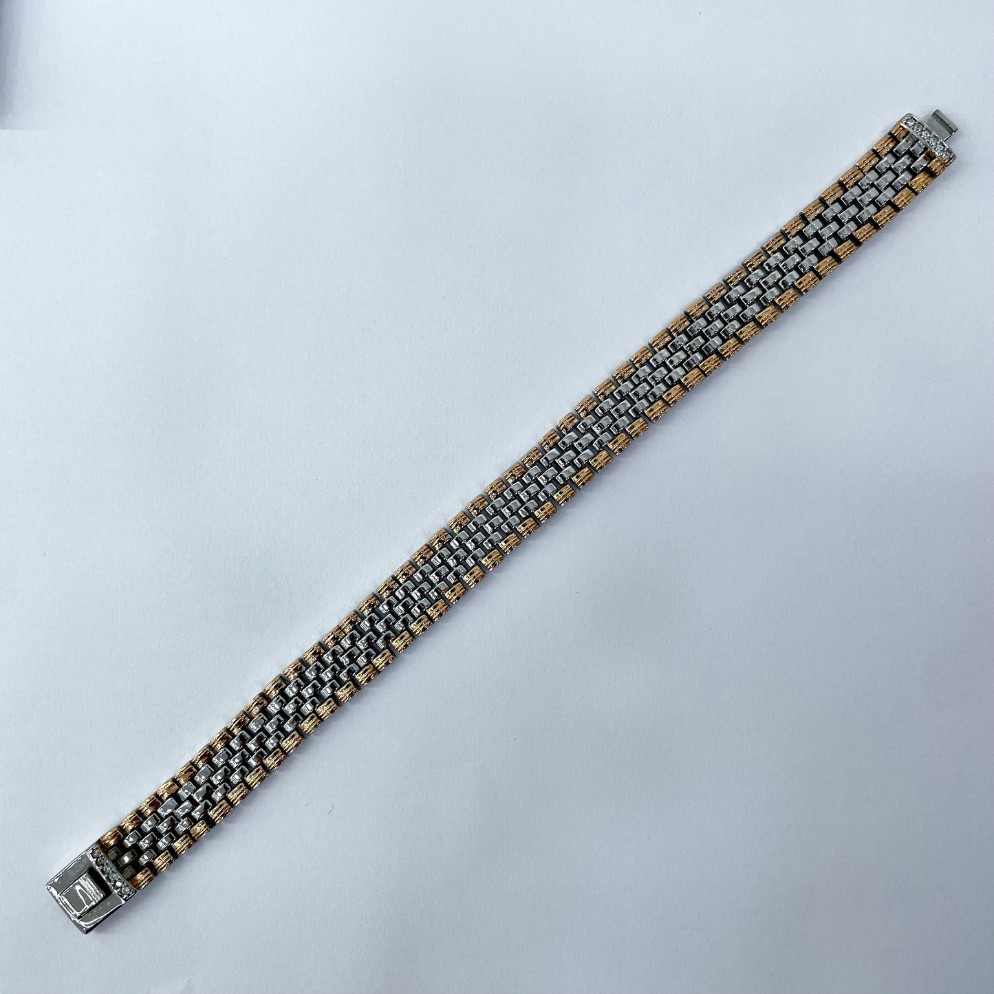 Silver Men Rose Gold Bracelet