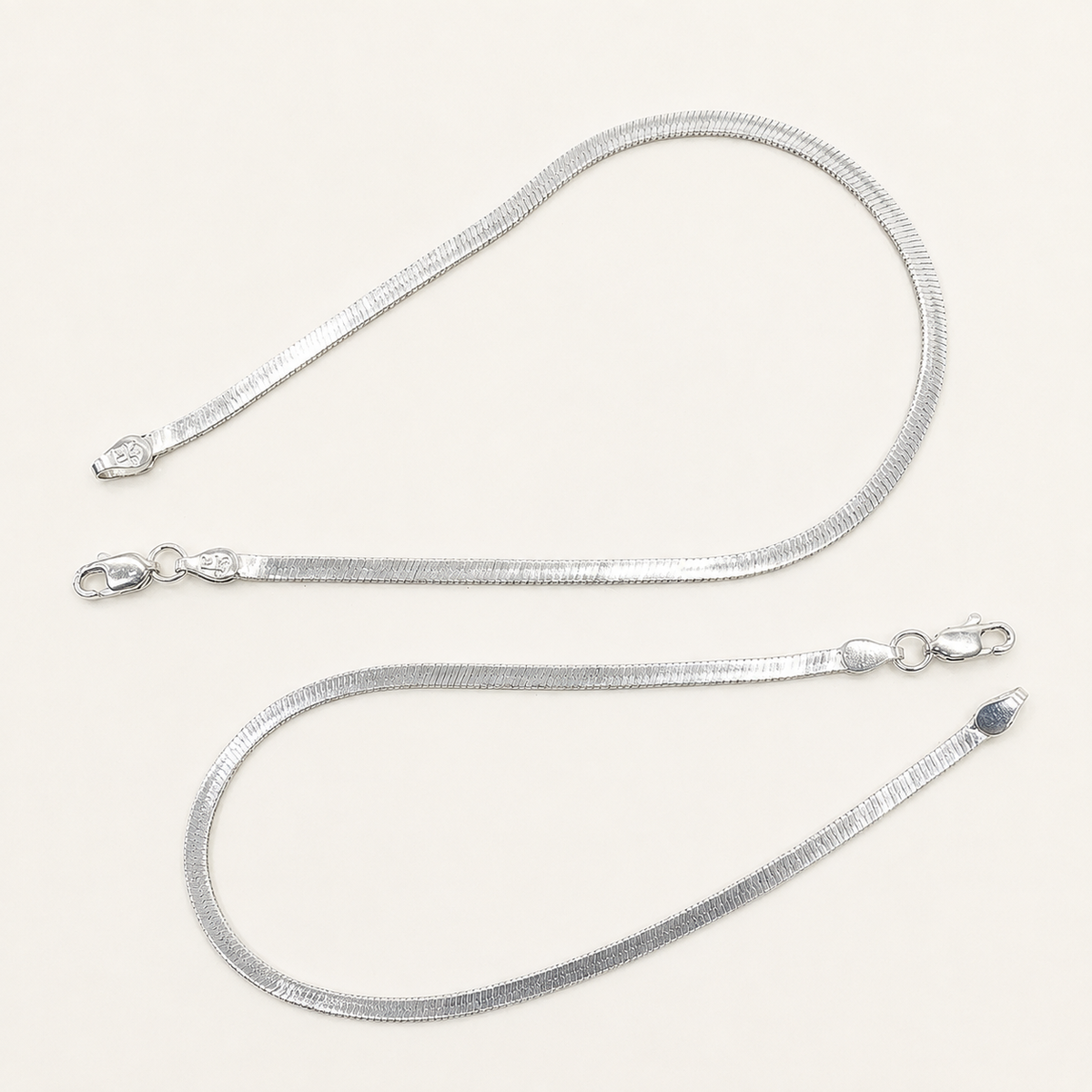 Silver Flat Snake Anklet - Trendy & Stylish