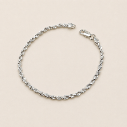 Silver Men Rope Bracelet