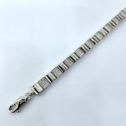 Silver Men Rhodium Fancy Bracelet