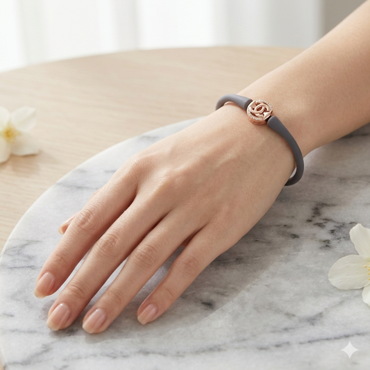 Silver RoseGold Logo Bracelet
