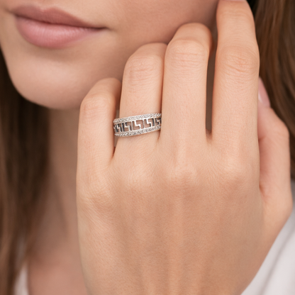 92.5 Pure Silver Versace Ring