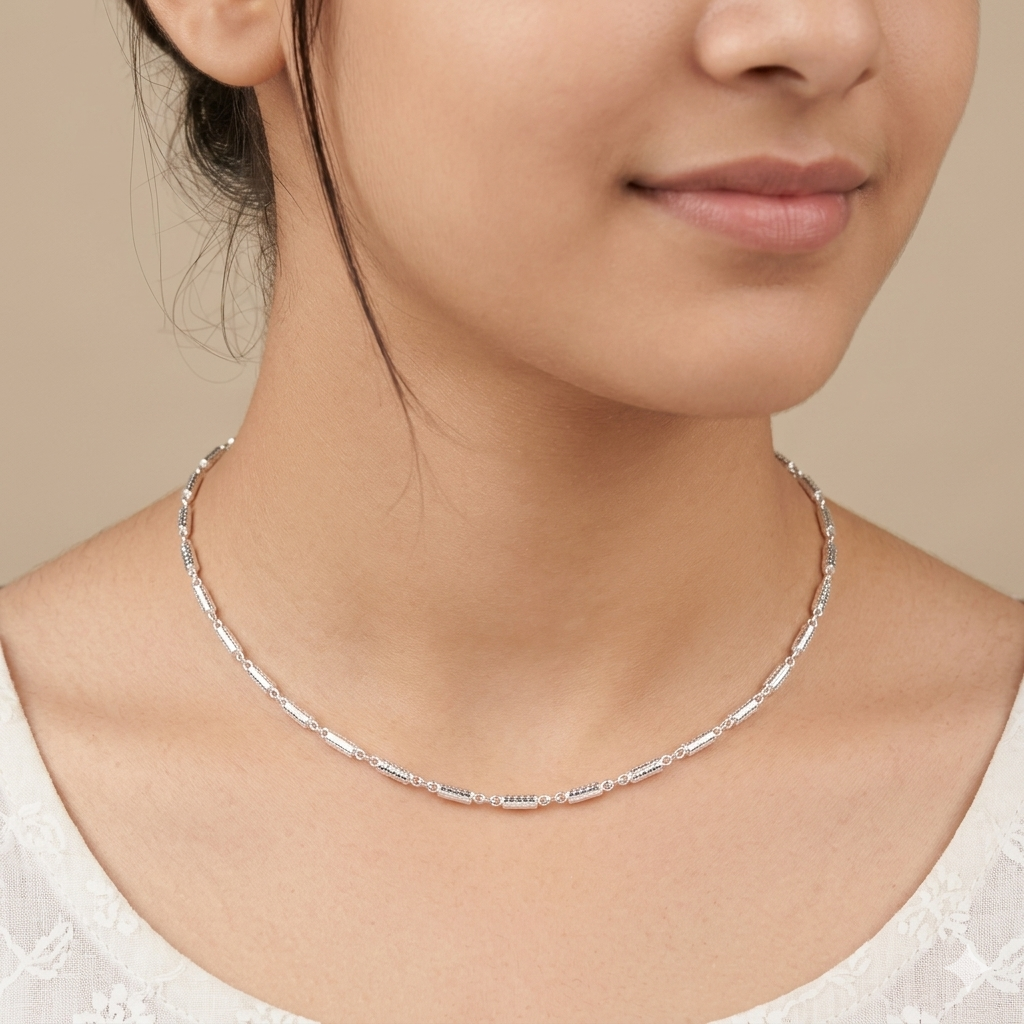 Silver Kids Fancy Pipe Chain