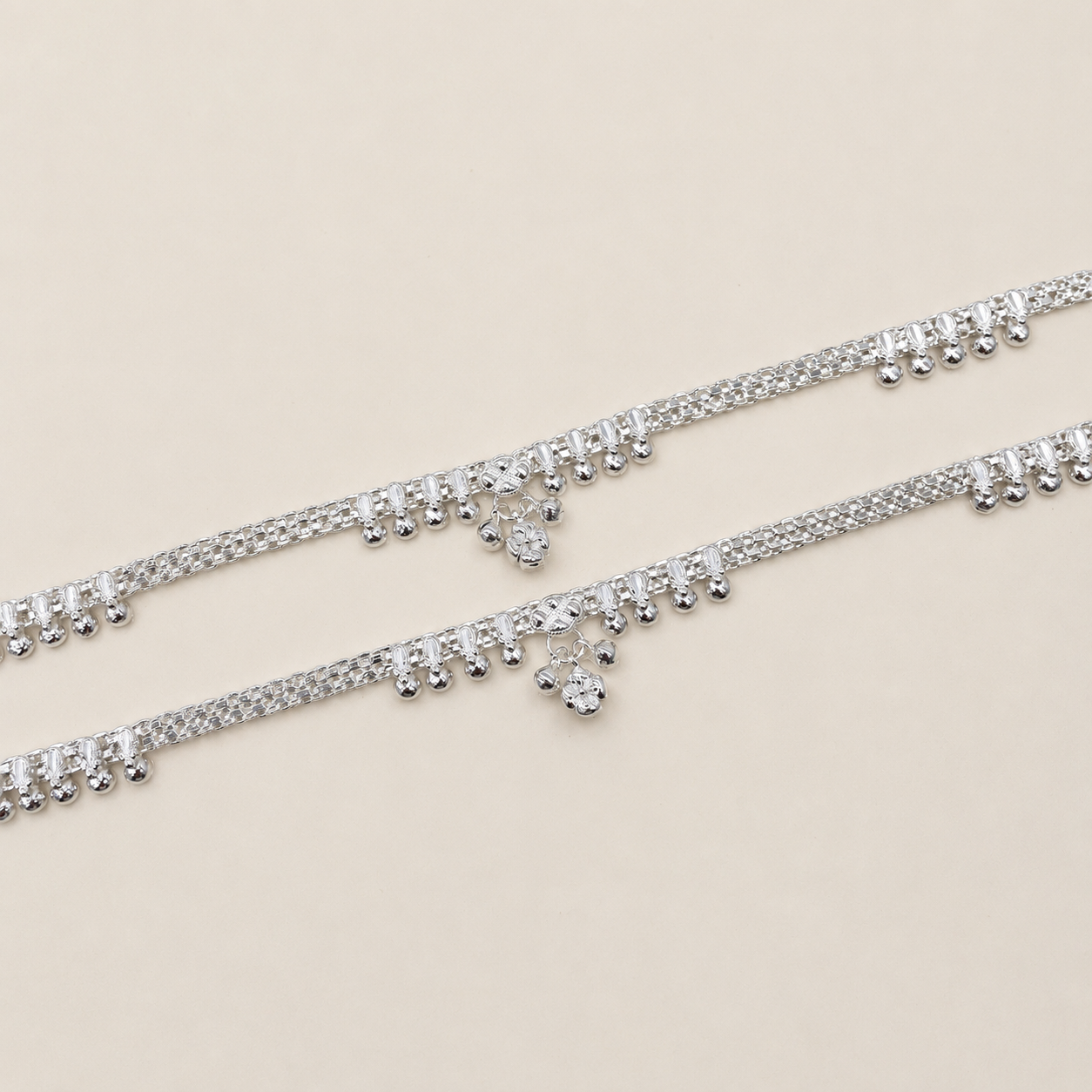 Silver Designer Broad Daily Wear Anklet