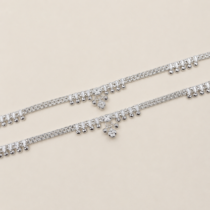 Silver Designer Broad Daily Wear Anklet