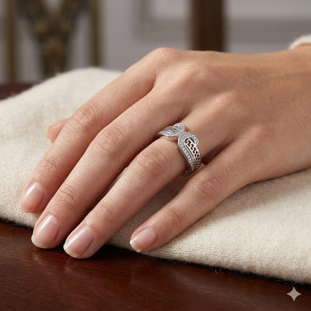 92.5 Pure Silver Versace Style Ring