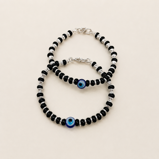 Silver Kids Nazariya with Blue Evil Eye