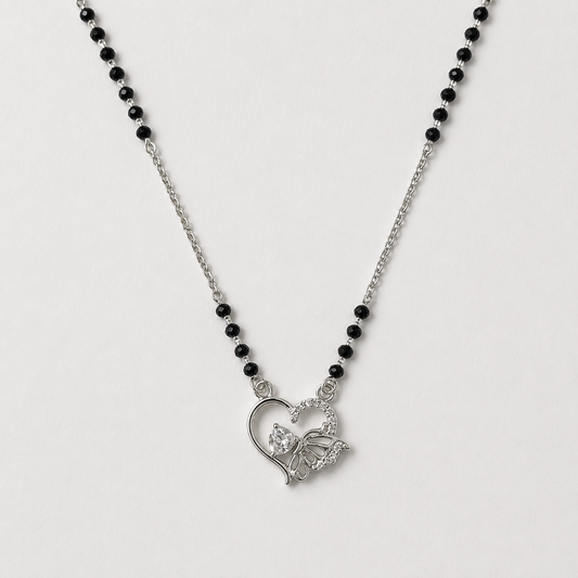 925 Silver Butterfly with Heart Mangalsutra