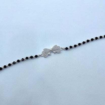 Silver Girlish Bow Bracelet
