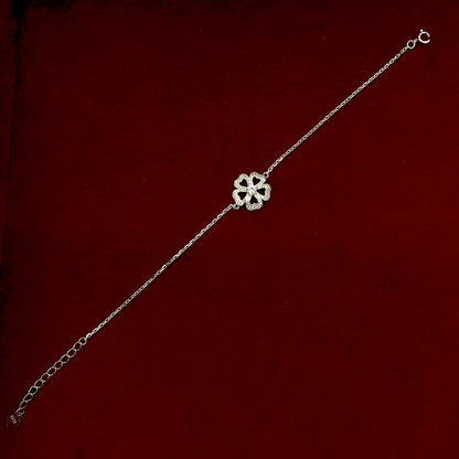 Pure 92.5 Silver Flower Bracelet