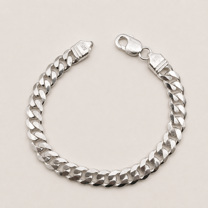 Silver Men Cuban Bracelet