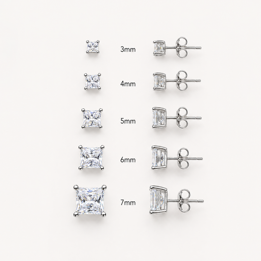 92.5 Silver Square Studs
