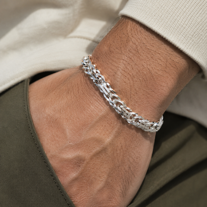 Silver Men Stylish Mesh Bracelet