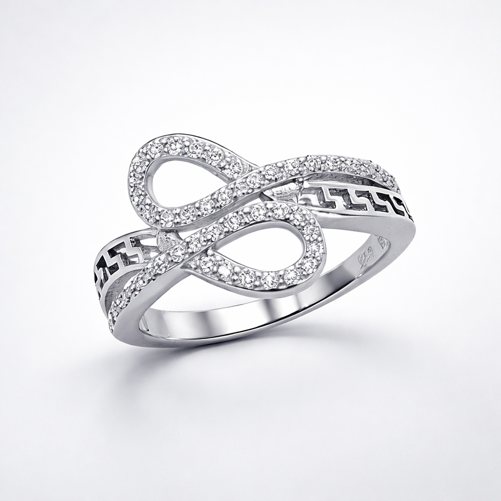 92.5 Pure Silver Versace Infinity Style Statement Rings