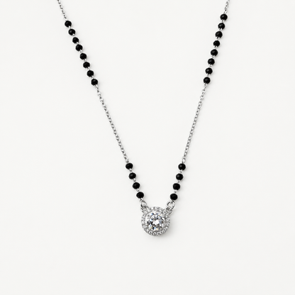 925 Silver Round Single Solitaire Mangalsutra
