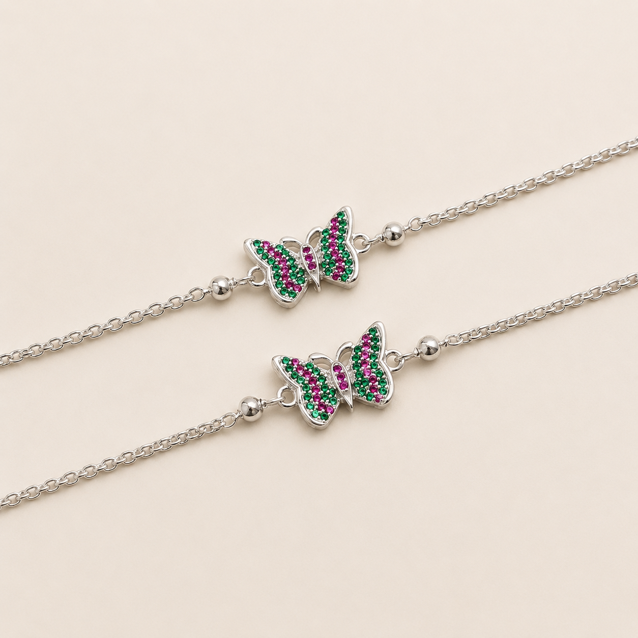 Silver Butterfly Designer Anklet For women
