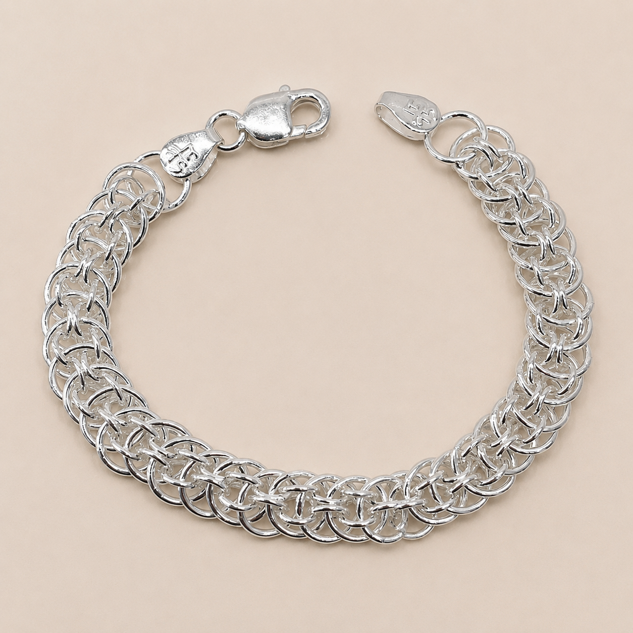 Silver Men Interlink Bracelet
