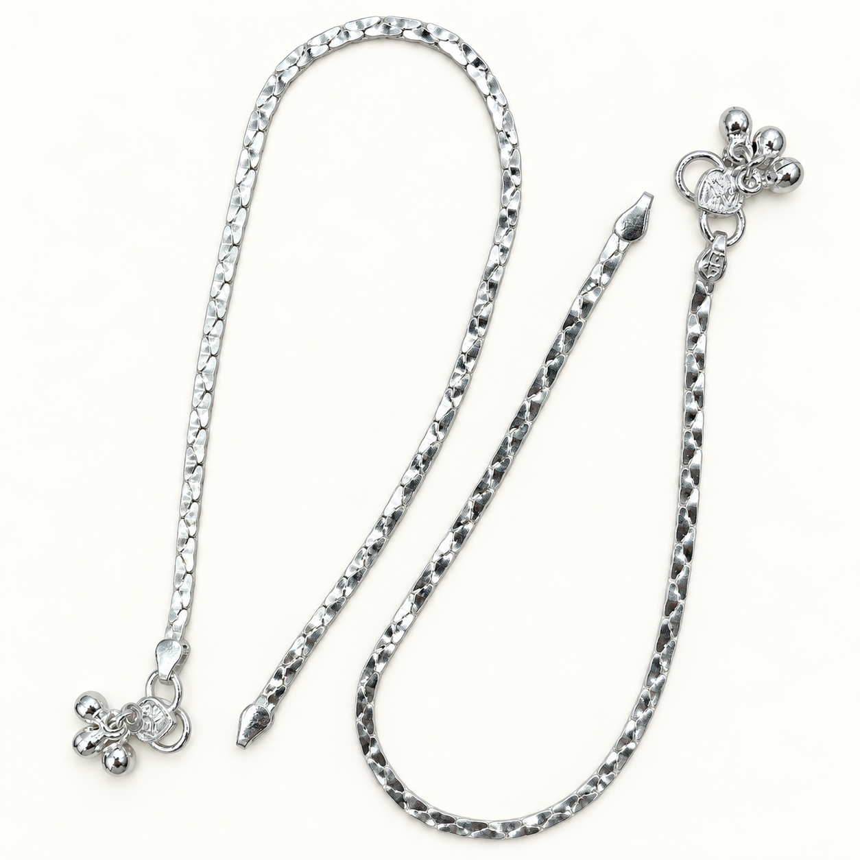 Silver Cross Style Flat Anklet