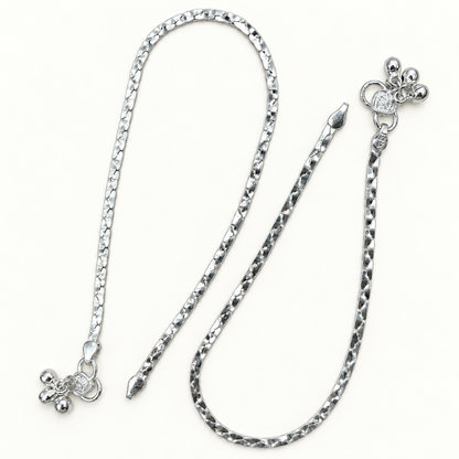 Silver Cross Style Flat Anklet