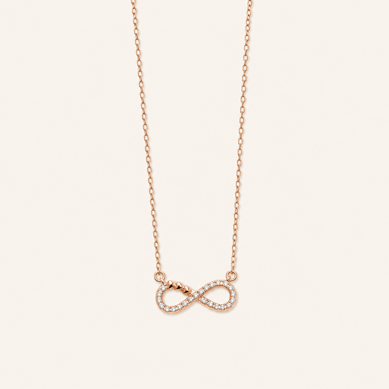 925 Silver Rose Gold Infinity Chain-Pendant