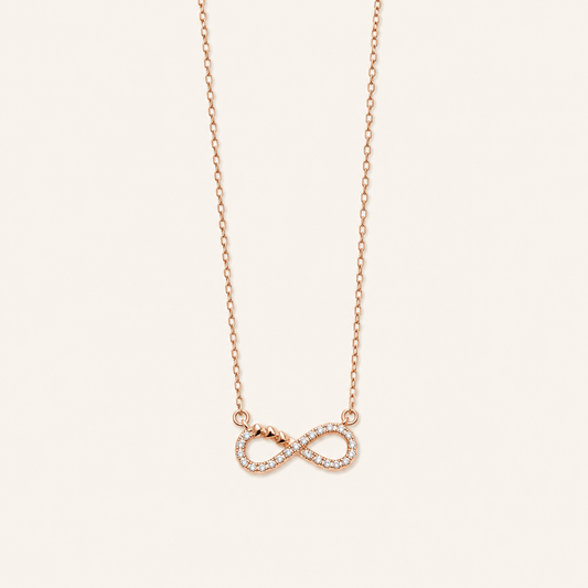 925 Silver Rose Gold Infinity Chain-Pendant