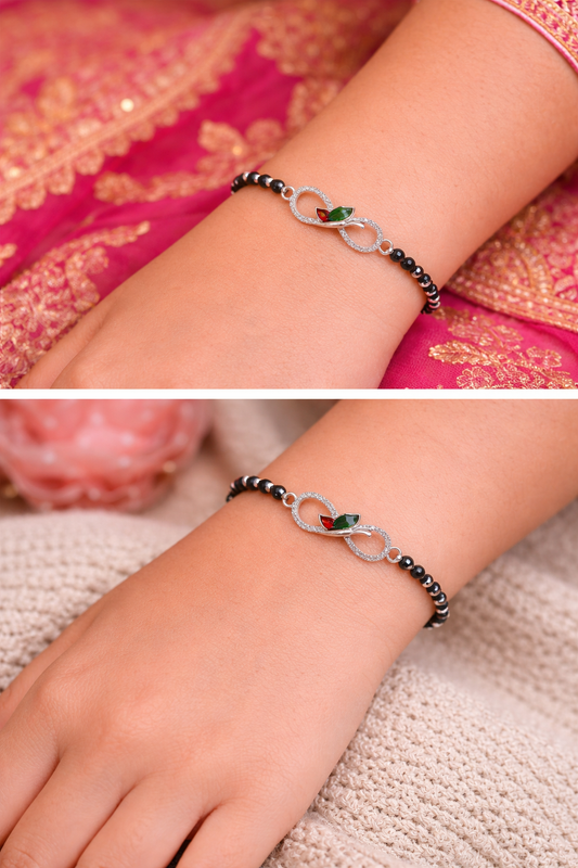Silver Girlish Infinity Bracelet