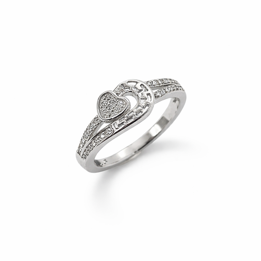 92.5 Pure Silver Versace Heart Rings | Minimal And Elegant Ring