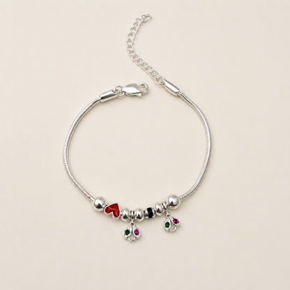 Silver Stylish Hanging Charm Ladies Bracelet
