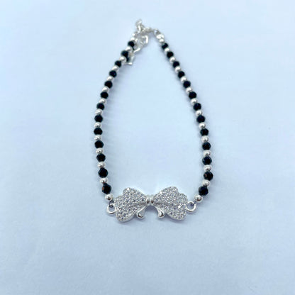 Silver Girlish Bow Bracelet
