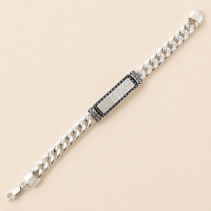 Silver Men designer Cuban Bracelet