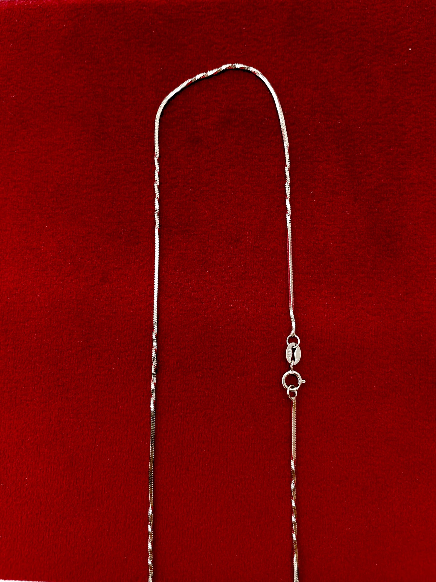 92.5 Pure Silver Rhodium Ladies Chain- Twisted Design - Stylish and Minimal