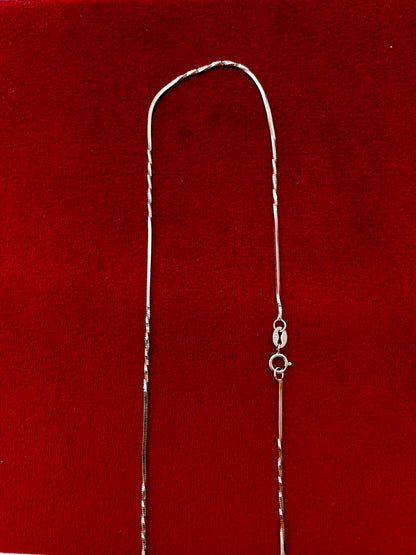 92.5 Pure Silver Rhodium Ladies Chain- Twisted Design - Stylish and Minimal