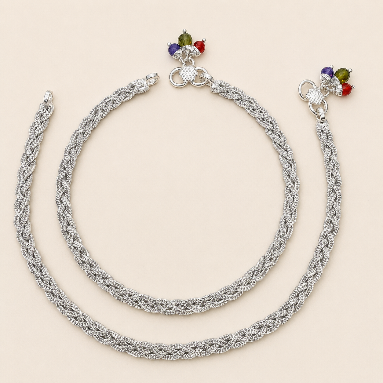 Silver Stylish Chotla Anklet for Women
