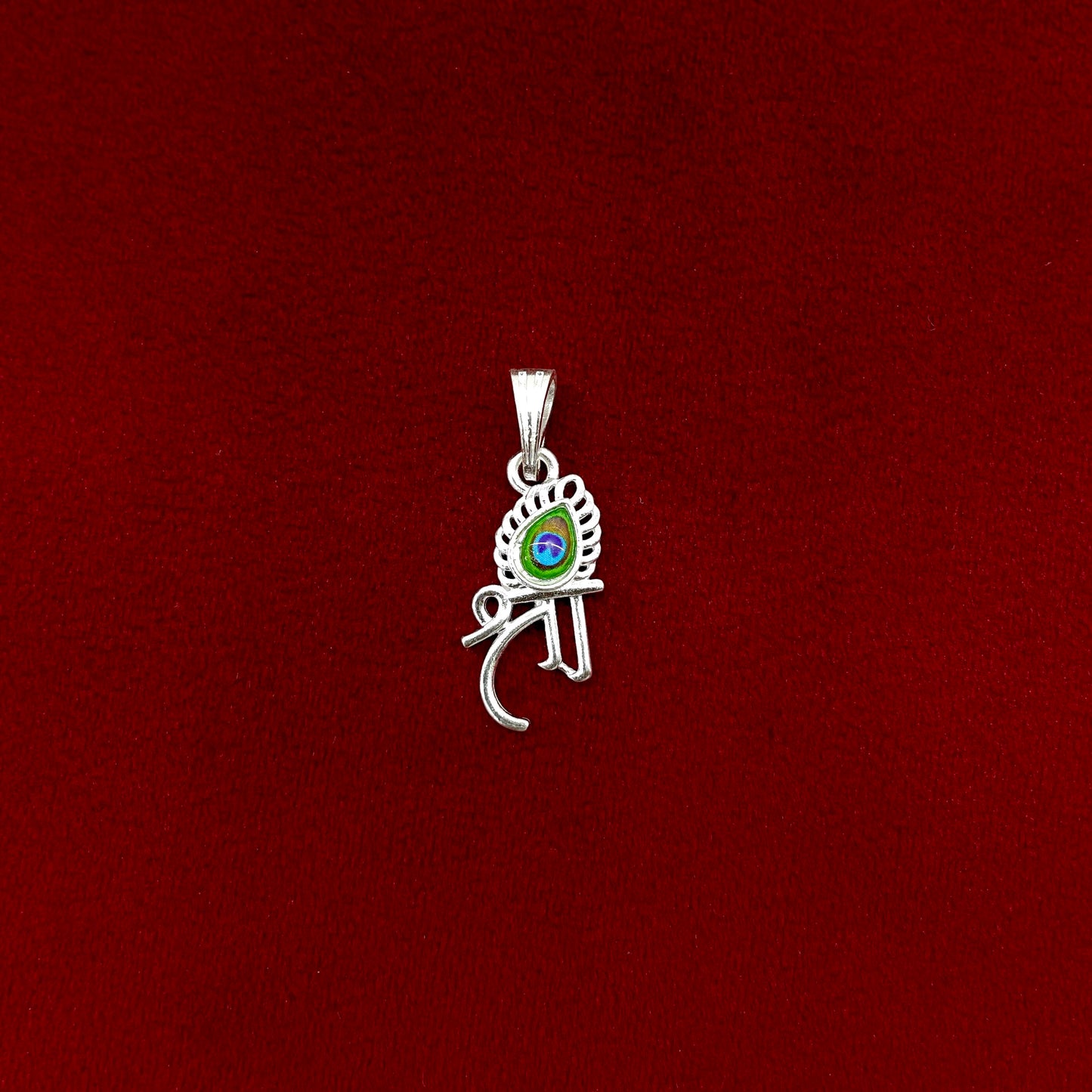 Silver Shree Morepankh Pendent