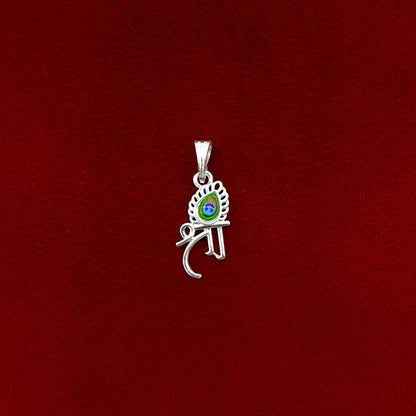 Silver Shree Morepankh Pendent