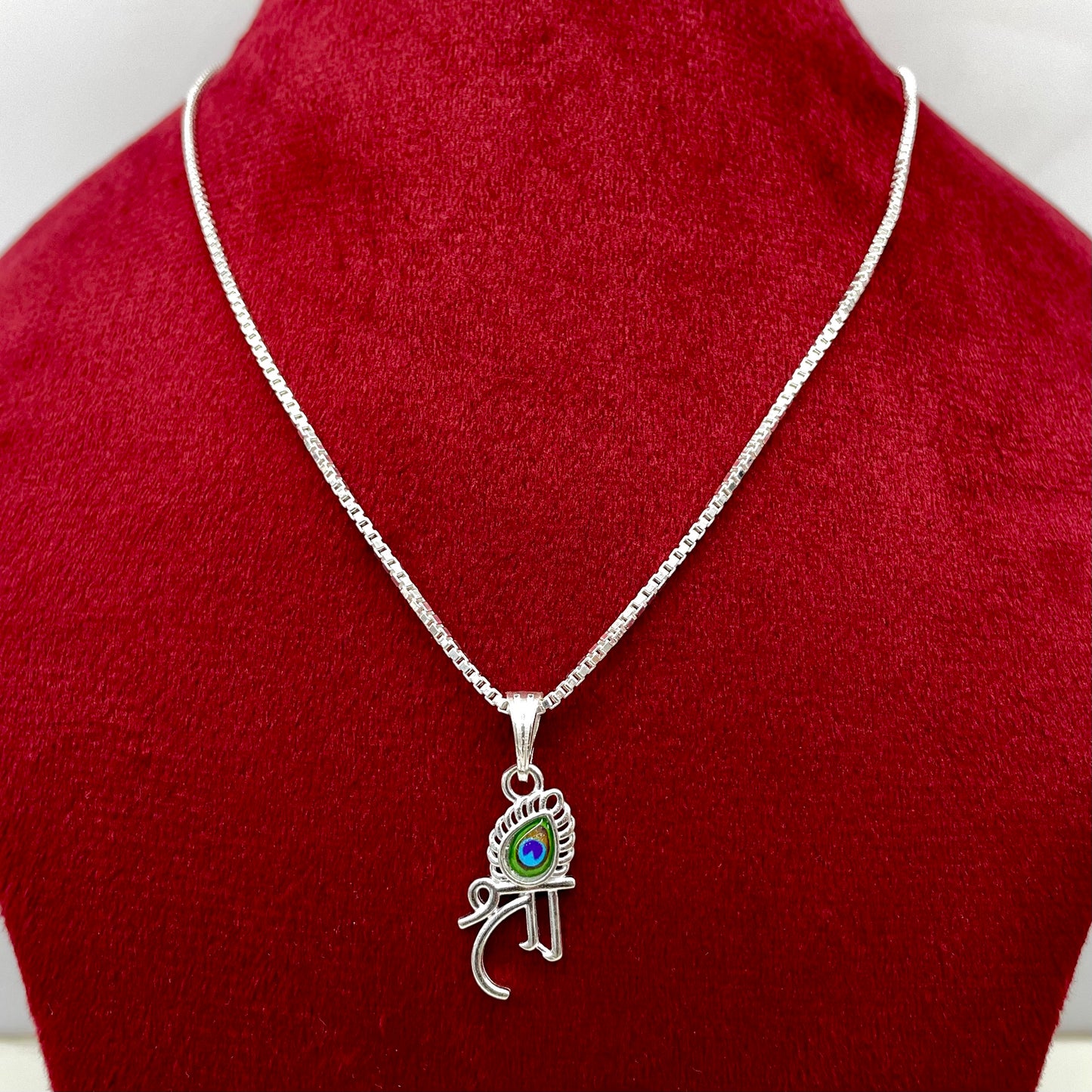 Silver Shree Morepankh Pendent